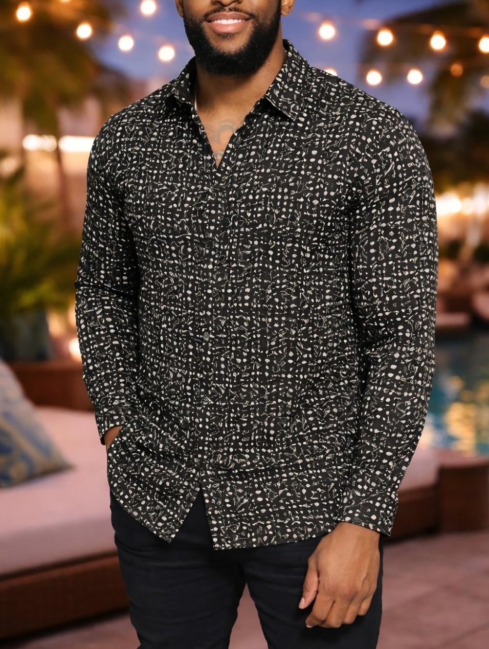 Houston White Long Sleeve Button Down Men's Shirt Size XL.